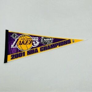 Los Angeles LA Lakers 2001 NBA Basketball Champions B2B Felt Pennant Banner Flag